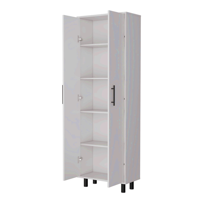 Armoire de rangement haute avec garde-manger, Blanc