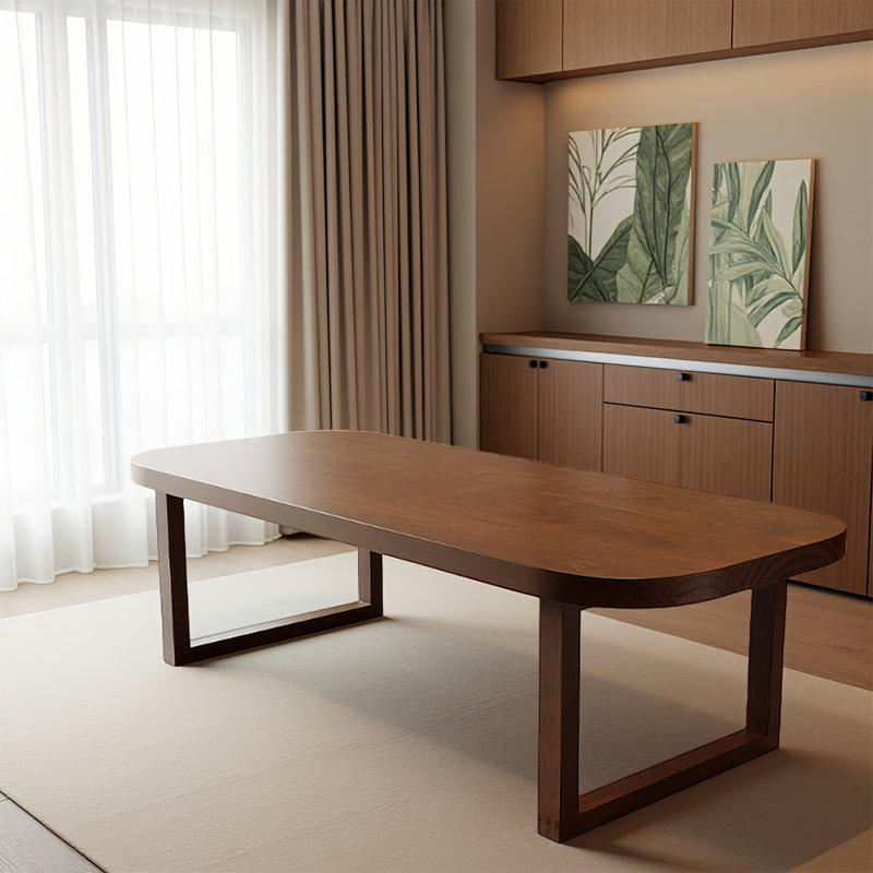 Table de salle à manger rectangulaire en bois massif de style moderne médiéval, H 29,53 po x L 70,87 po x l 31,5 po