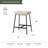 Berkley Counter Stool In Matte Black With Light Beige Fabric-123564823-123564828