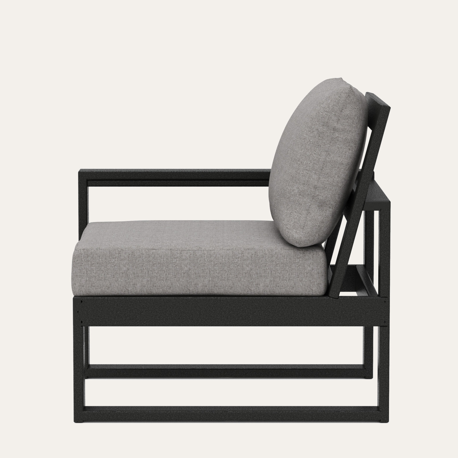 Edge Patio Lounge Chair, Gray Mist, Black