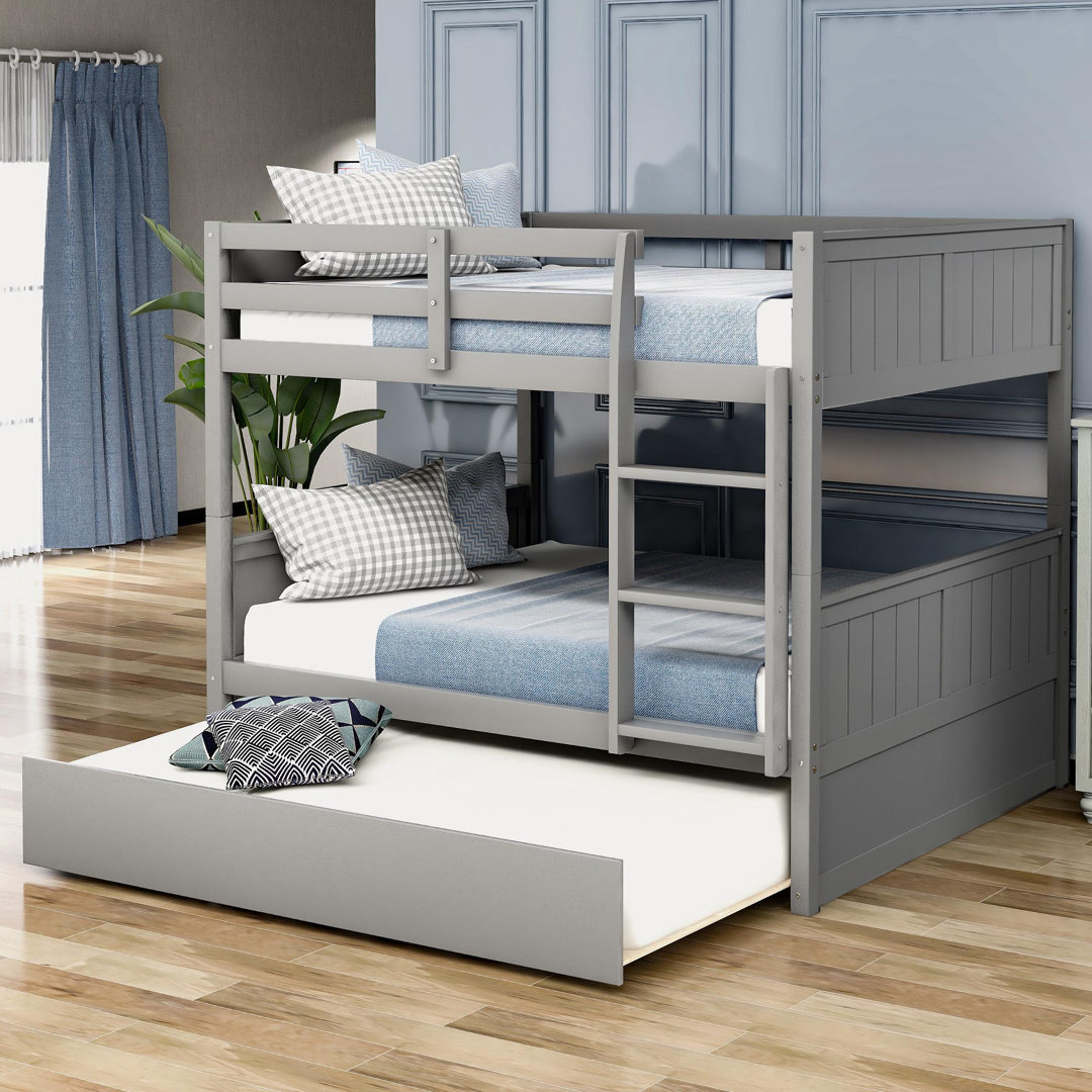 Abdia Solid Wood Standard Bunk Bed with Trundle by Harriet Bee Harriet Bee Bed Frame