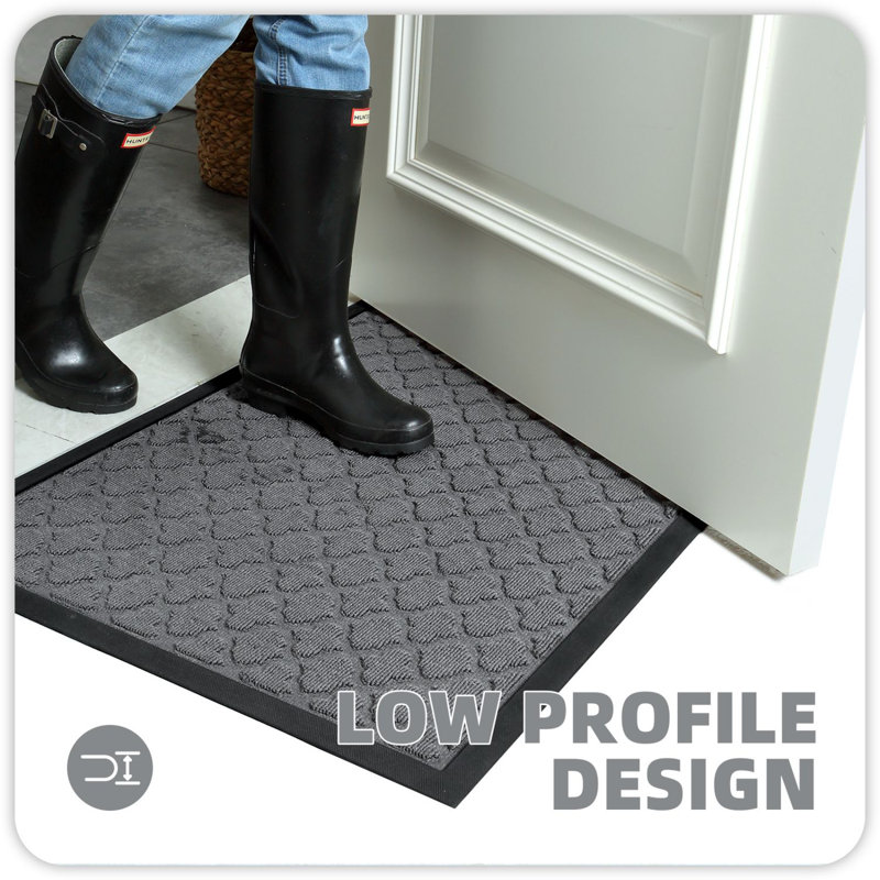 Non-Slip Outdoor Door Mat, 	17.5'' W x 29.5'' L, Grey