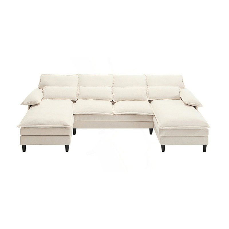 Canapé modulaire en U modulaire pour un confort suprême et une vie élégante, Polyester beige