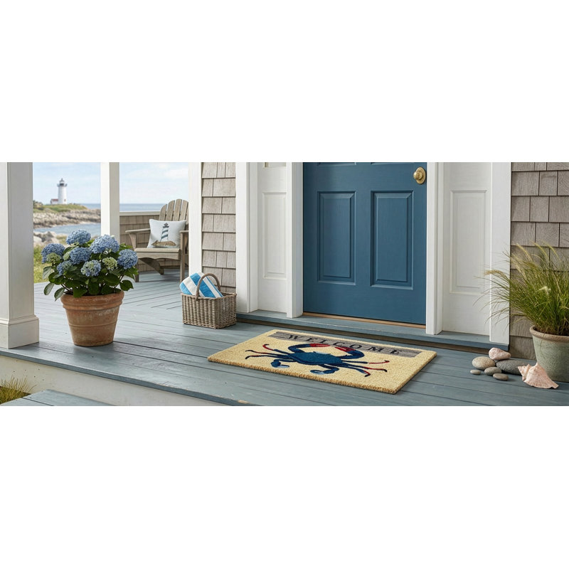 Welcome Crab Coir 30 in. x 18 in. Outdoor Door Mat