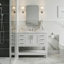 Meuble-lavabo simple 43 po Alemanno en blanc avec plateau en marbre de Carrare italien de 0,75 po-238165874-227282158-227282159