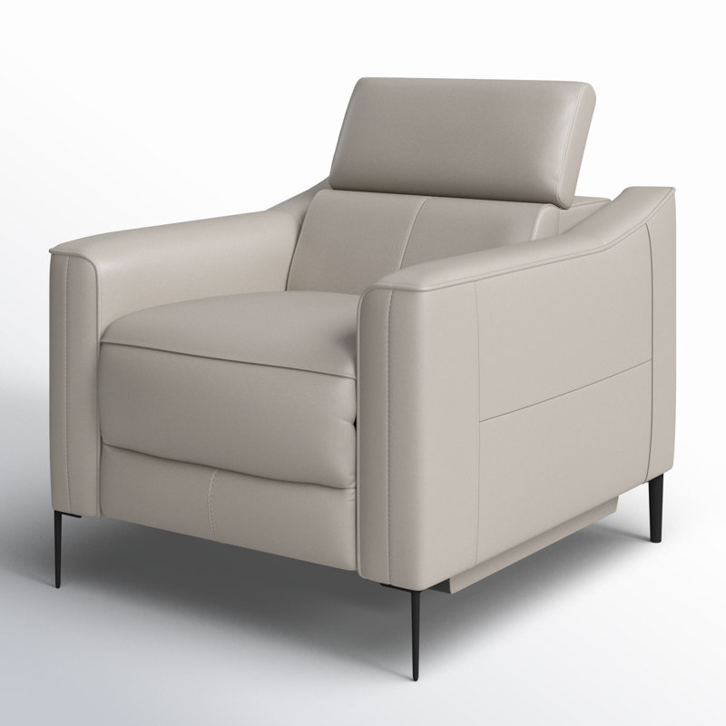 Fauteuil inclinable électrique en cuir Anisia, Gris