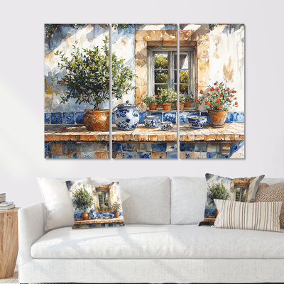 «Blue and Green Kitchen Greek Kitchen», ensemble d'art mural