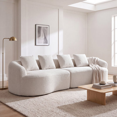 110-inch curved sofa for living room, oversized recliner, green boneless sofa, cloud-shaped modular sofa