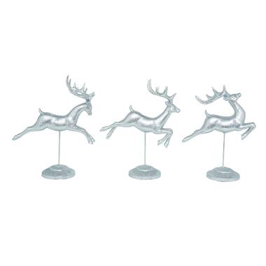 Set Of 2 Glitter Reindeer Christmas Decorations- ECOHDT Lighted Indoor  Christmas Ornaments- Holiday Party Deer Figurine Statues Dinner Tabletop