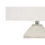 Lighting, H 33 po, lampe de table, abat-jour ivoire / crème, céramique crème, contemporain