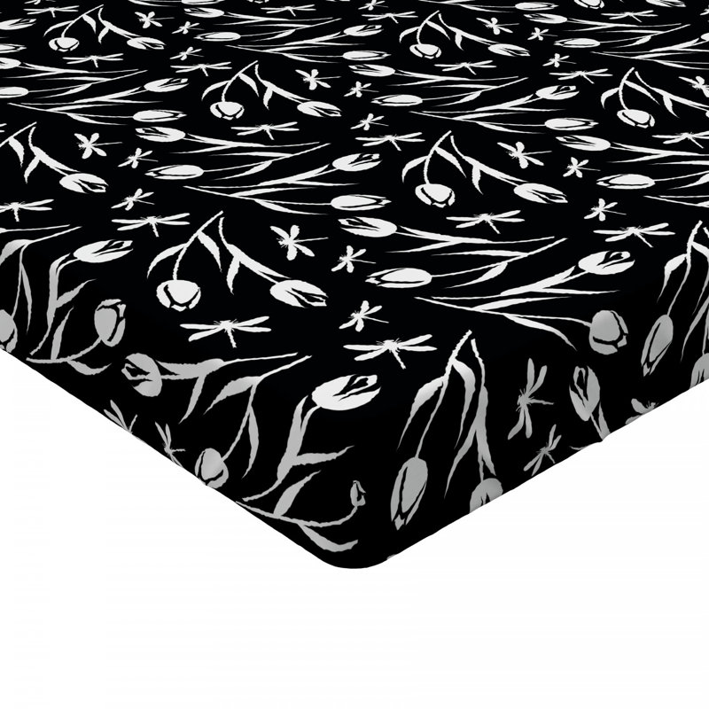 Microfiber Floral Fitted Sheet, Twin Fitted Sheet