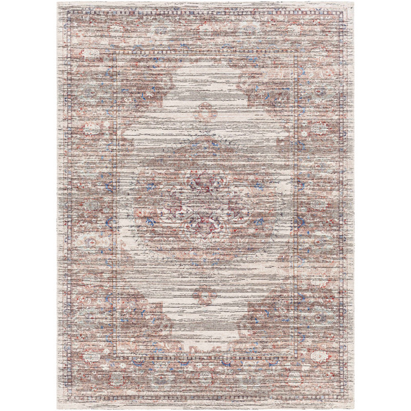 Spain Brick Machine Washable Area Rug, Rectangle 6'3" x 9'