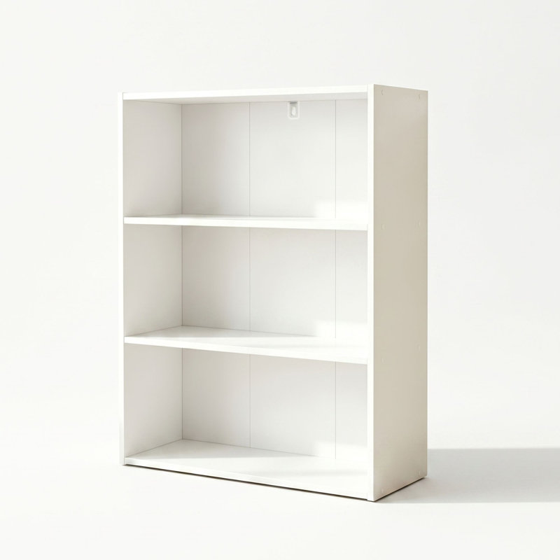Bibliothèque l 24,5 ", bibliothèque à 3 niveaux avec tablettes ouvertes pour le salon, la chambre à coucher et le bureau personnel, noir