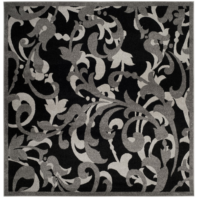 Tapis gris anthracite / gris clair Ammundsen, Carré 7 pi