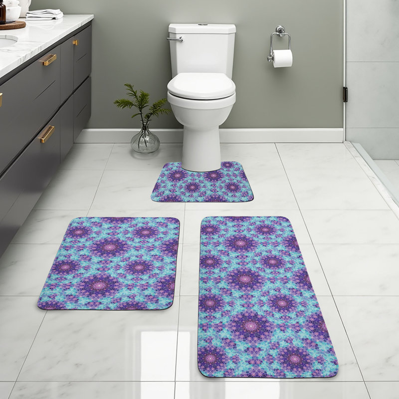  Ensemble de tapis de salle de bain mauve mauve 3 pièces