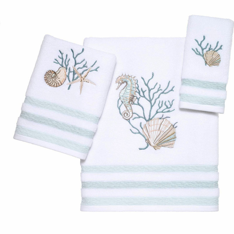 Coastal Terrazo Soft Cotton Towel Set - 3pc Absorbent Bath Essentials