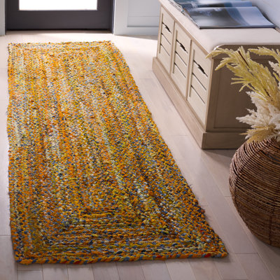 Braided Hand Woven Cotton Solid Color Indoor Rug