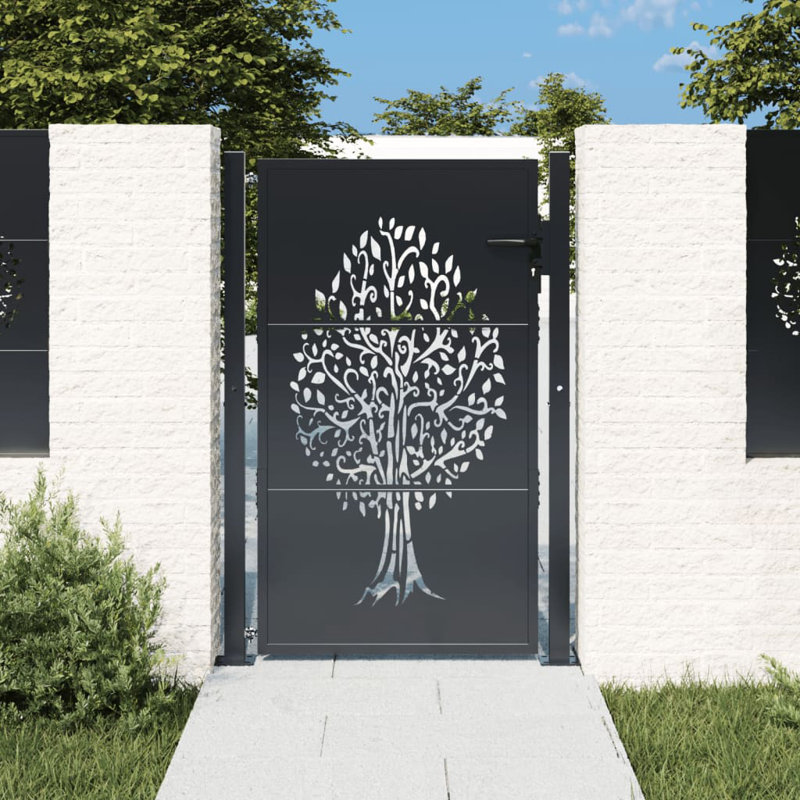 Quasqueton Metal Gate, 155" H x 105" W x 3.9" D, Anthracite