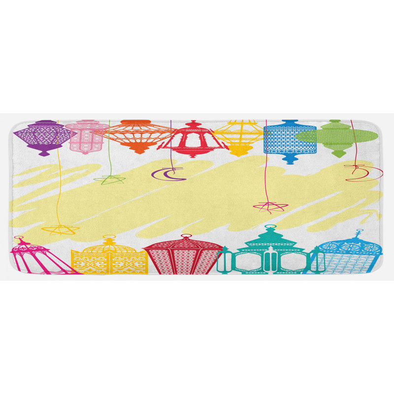 Tapis de cuisine multicolore en forme de lune et d’étoiles en couleurs différentes