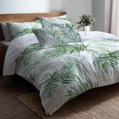 Ensemble d'édredon 6 pièces Floral - Ensemble de literie Green Soft Palms