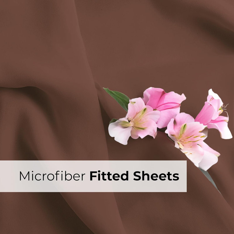 Extra Deep Pocket Fitted Sheet Only, Cooling & Breathable Bed Sheet, Soft, Fits 18–24 Inch Mattress, Twin, Brown
