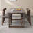 Gray + Nut-brown Rectangular Sintered Stone + Solid Wood Dining Table-2065431489