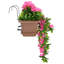  Artificial Flowers Purple Red PE and Steel Floral Decor Balcony Planter