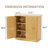 Modern Wavy Sideboard Storage Cabinet - Curved, Natural Wood Look - 2 Door - 31.5" Kitchen/Living Room Console | Gift Idea-1752979345