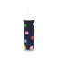 Acrylic Tumbler With Straw, Spade Smiley