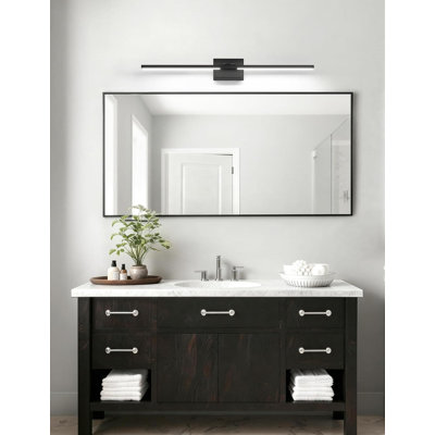 Éclairage pour meuble-lavabo à DEL de 39,4 pouces avec éclairage à intensité variable 5CCT, luminaire de meuble-lavabo noir de 34 W pour miroir et armoire
