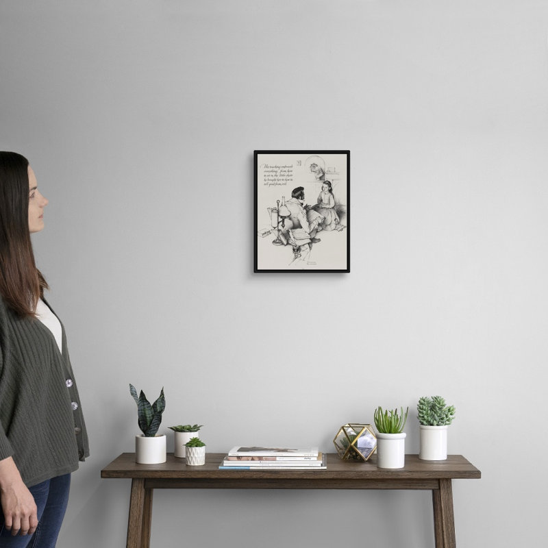 Art mural sur toile "The tuteur", Cadre flottant noir, H 16 po x l 13 po x P 1,75 po