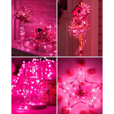 10Feet Battery Operated Fairy Lights, 120Leds Firecracker String Lights Waterproof Silver Wire Starry Firefly Lights For DIY Wreath Home Weeding Indoor Outdoor Christmas Decorations, Pure White