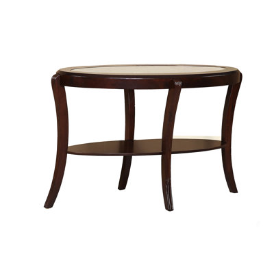 Console 1 pièce Espresso / Cerisier foncé Canapé traditionnel avec tablette de rangement en verre trempé de 6 mm