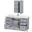 Sheffield 60" Freestanding Single Bathroom Vanity with Quartz Top with Medicine Cabinet-835021145-835047829-835047827