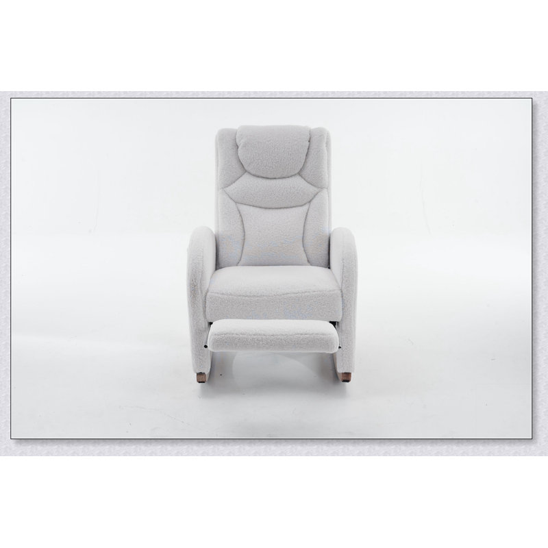 Chaise berçante avec repose-pieds réglable Teddy , Ivoire ivoire