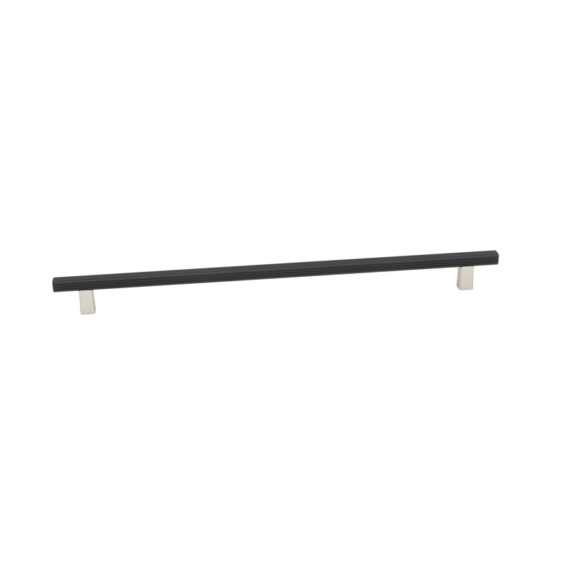 Poignée barre / poignée de 12 po Quadrato, Nickel mat / noir mat