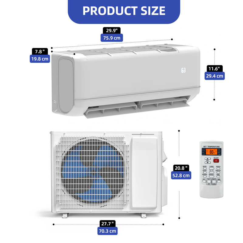 Climatiseur intelligent 12 000 BTU ultra silencieux et éco-rafraîchissant