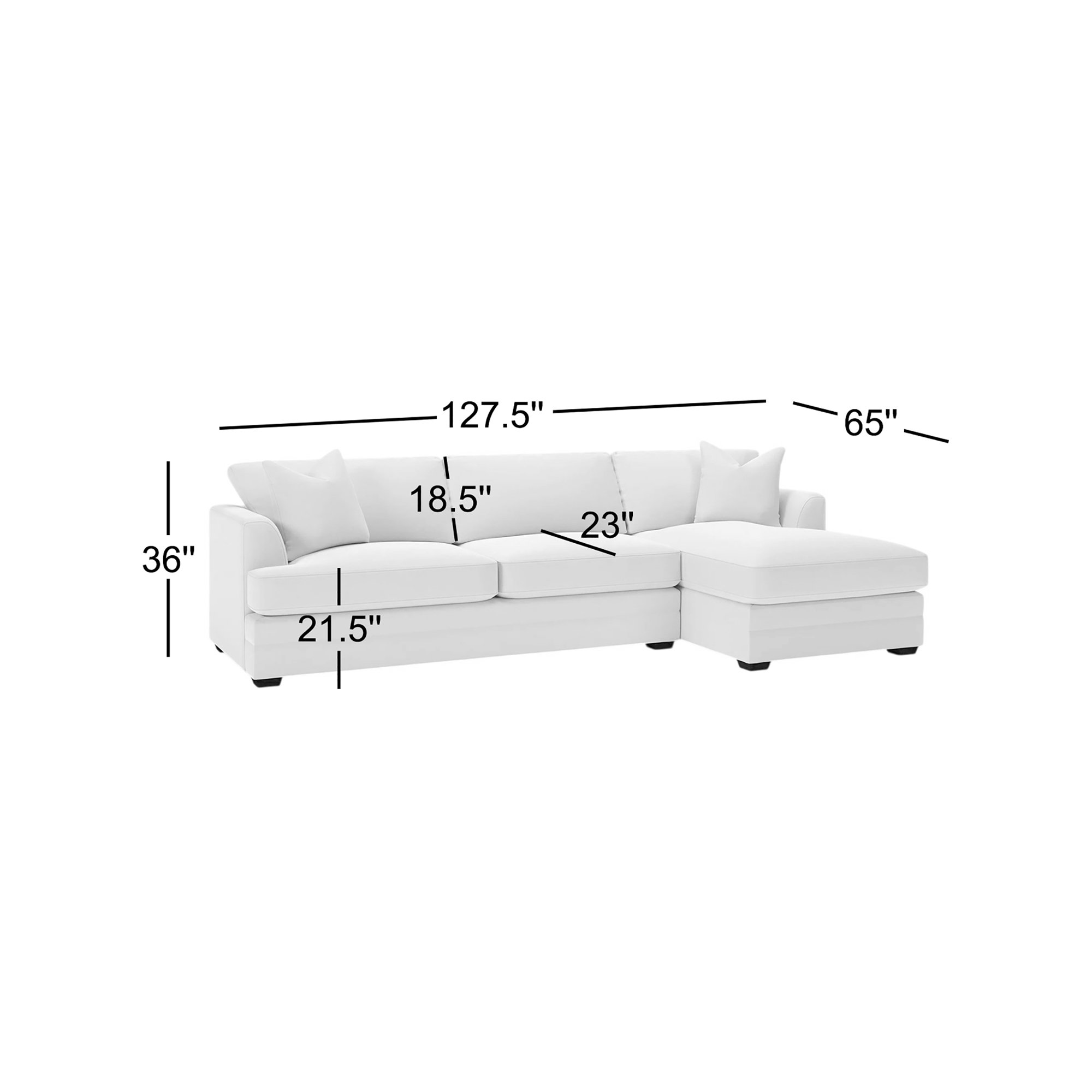 Edan 2-Piece Upholstered Chaise Sectional, Right Hand Facing, Conversation Ivory Basketweave
