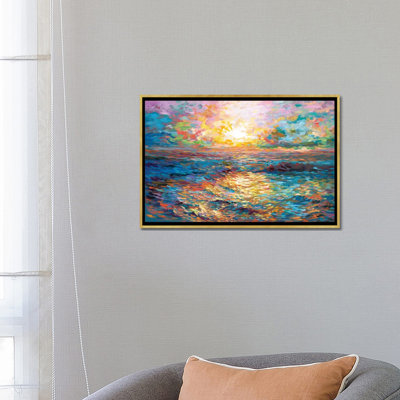 Coucher de soleil à Mykonos par Leon Devenice, reproduction d'art sur toile tendue