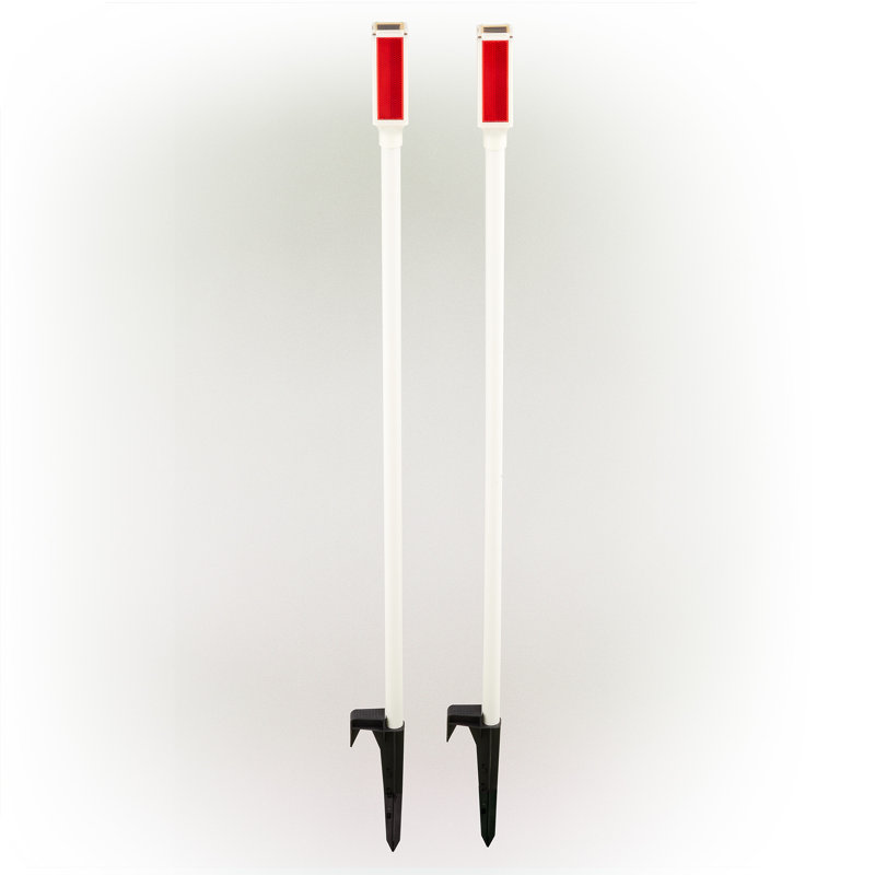 White and Red Solar LED Pathway Light Set of 2