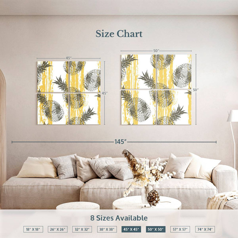Yarlin Geometric Pattern Pineapples, 50" H x 50" W