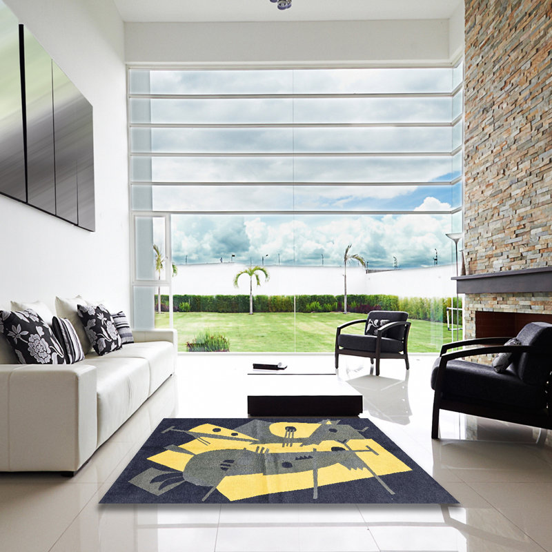 Abstract Indoor Rug, Square 5'