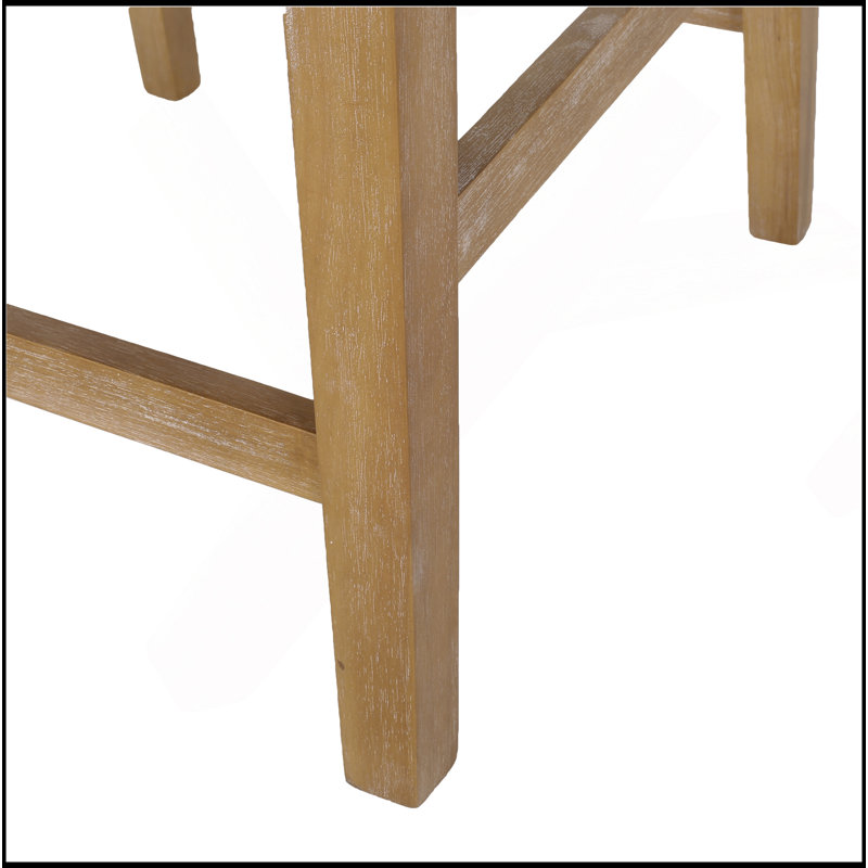 Upholstered 26 Inch Counter Stool - Weathered , Brown, Natural