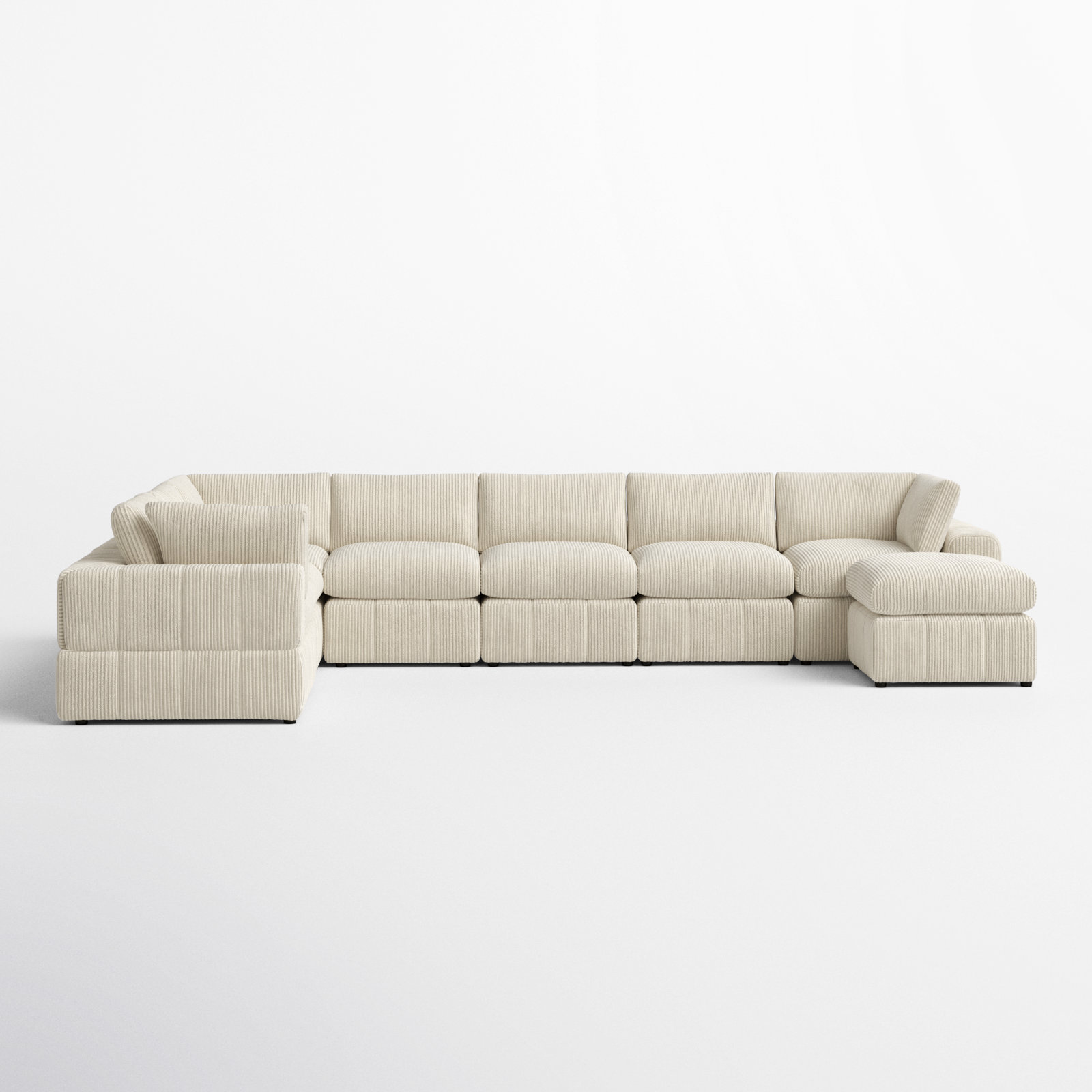 Aneea 8-Piece Corduroy Sectional Sofa - Spacious & Stylish