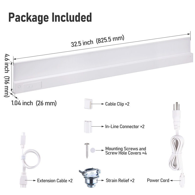 Éclairage DEL ultramince 5CCT pour sous-meubles, compatible avec les meubles de 91 cm (36 po)