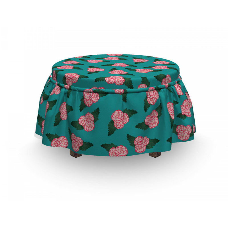 Housse pour repose-pieds à fleurs begonia love