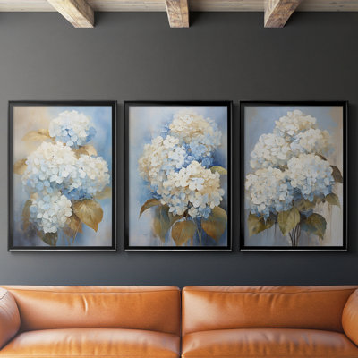 FLORAL Series CXXVII  -Custom Framed  Wrapped Gallery Canvas - 3 Pieces
