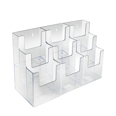 Three-Tier Nine-Pocket Trifold Brochure Holder, 2-Pack by Azar Displays