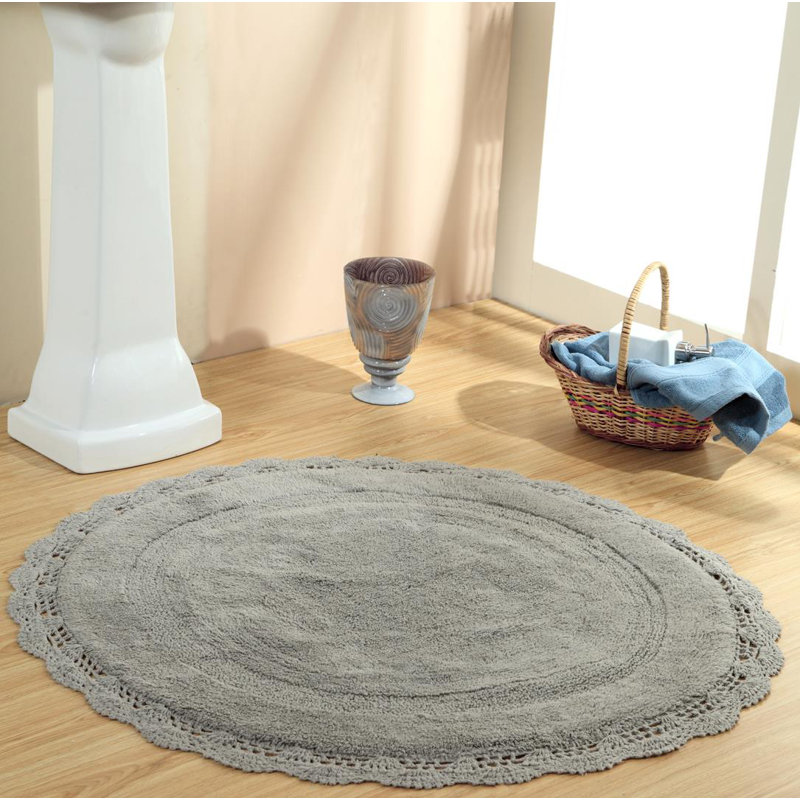 Tapis pour salle de bain Wingert, Gris, L 60 po x l 60 po