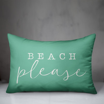Beach Please Outdoor Rectangular Pillow Cover & Insert